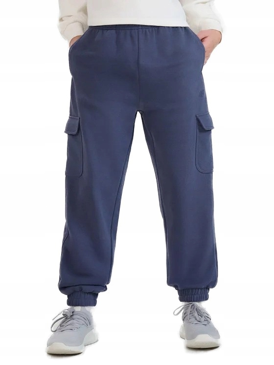 4F Spodnie Dziewczęce Dresowe Joggery 4FJWSS25TTROF1135-22S Antracyt 164 cm