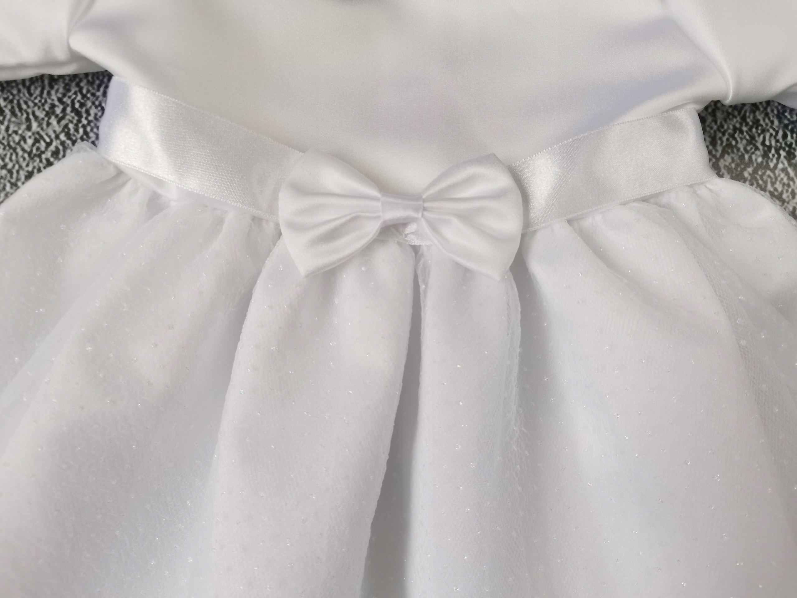 KOMPLET chrzest WIOSNA płaszcz FLAUSZ sukienka 68 Długość sukienki 36.5 cm