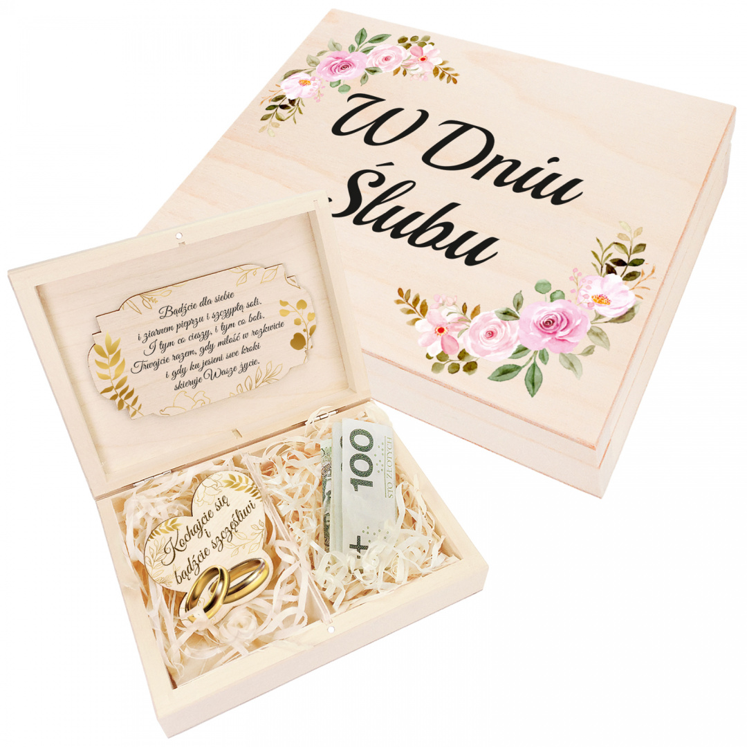 

Pudełko na pieniądze pamiątka ślubu wesela na ślub
