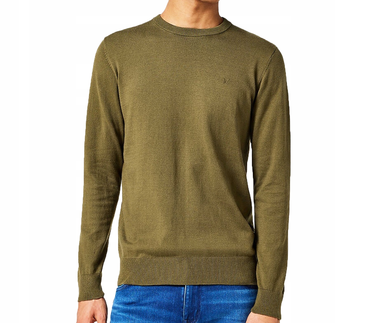Tenký svetr Wrangler s příměsí vlny Ivy green XXL