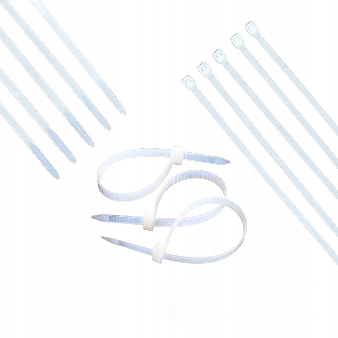 Opaski zaciskowe nylonowe Nelson białe 3,6x150 100szt trytki Nomi