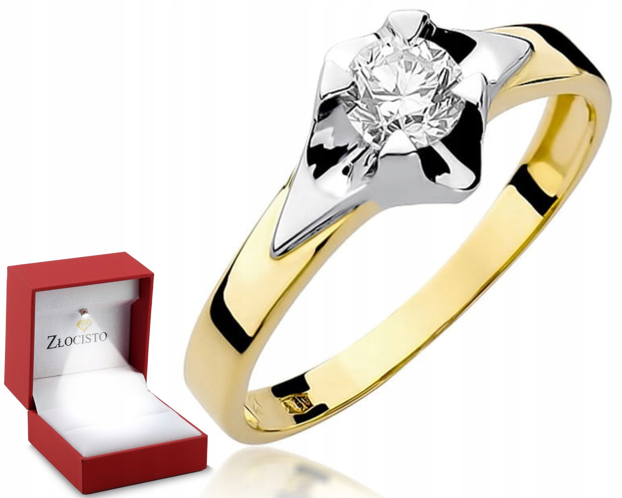 Bohatý Zlatý Prstýnek Diamant 585 Gravírování Uvnitř Prstenu Dárek