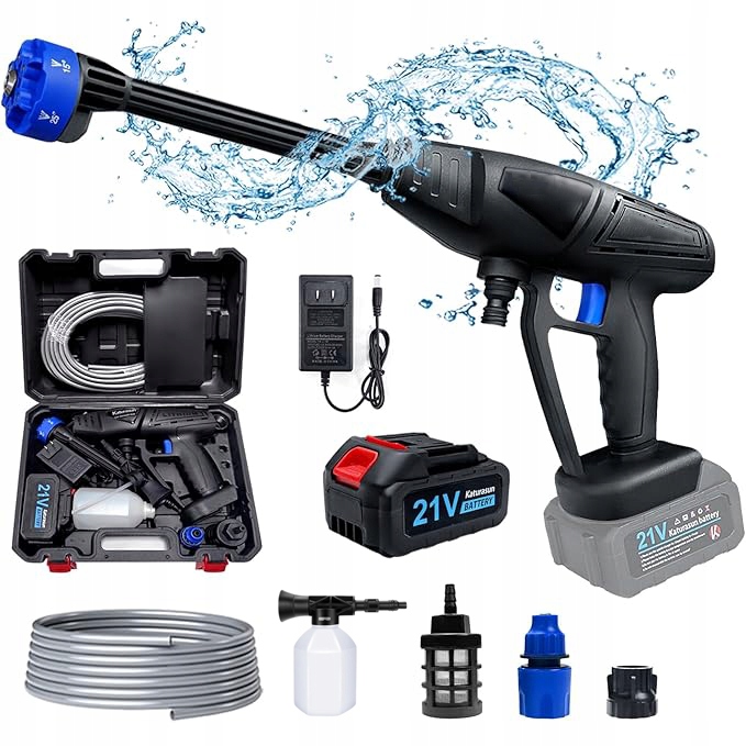 70BAROVÝ Tlakový Čistič S Baterií Pouzdro 2AKU 1200MAH Bezdrátový Čistič Výkonný