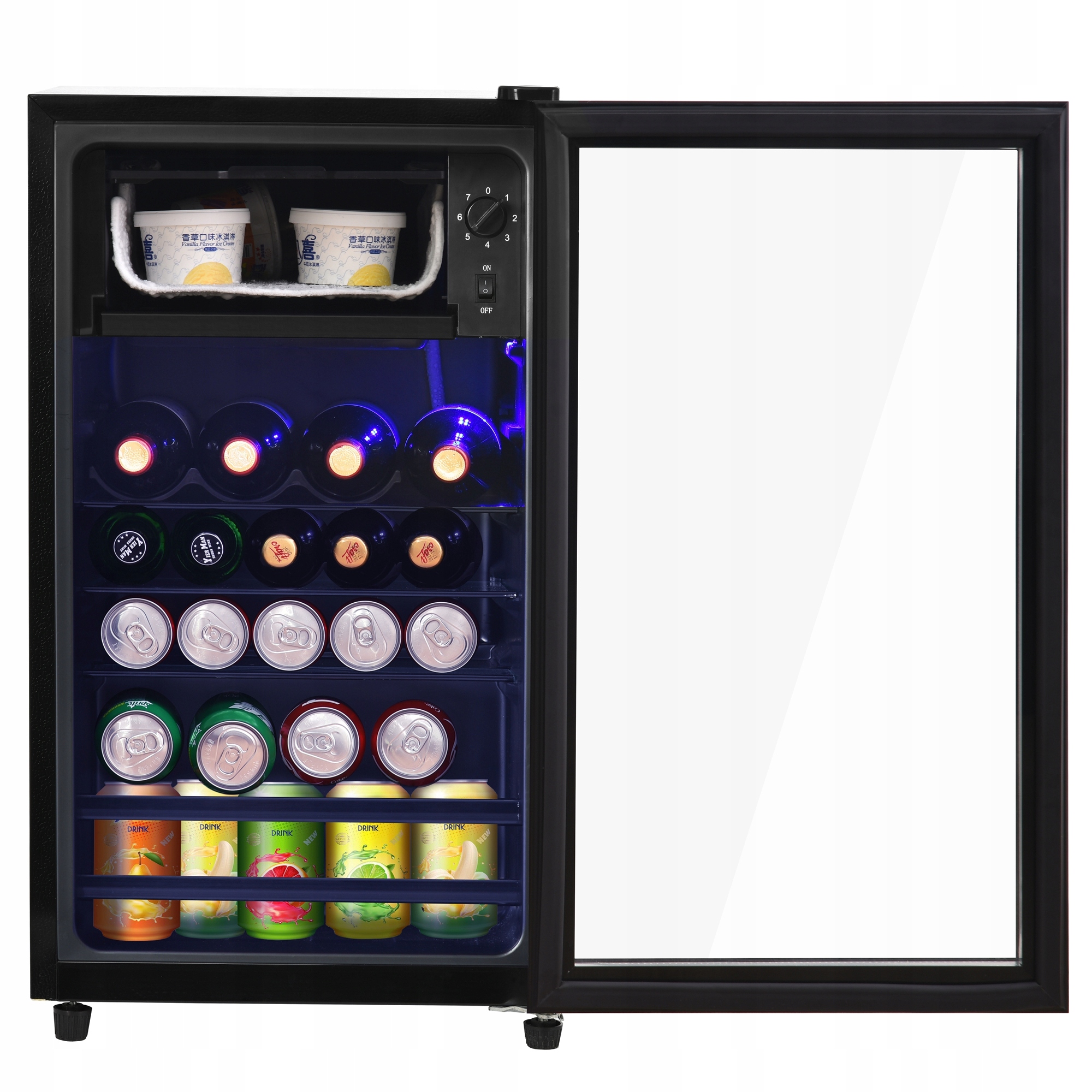 Mini lednička 76 litrů, 6 litrů 70 litrů nastavitelných polic