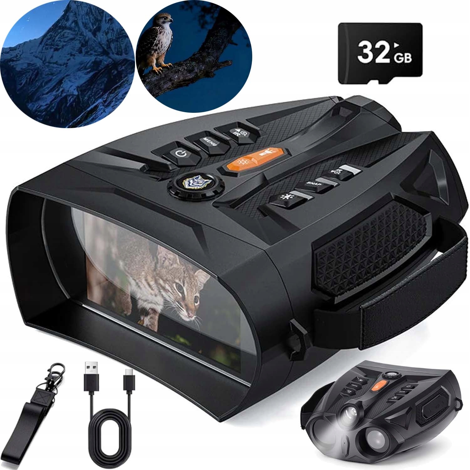 Noční Vidění Digitální Dalekohled Hd Den Noc 4" 800M Zoom X10 5000MAH S Tf