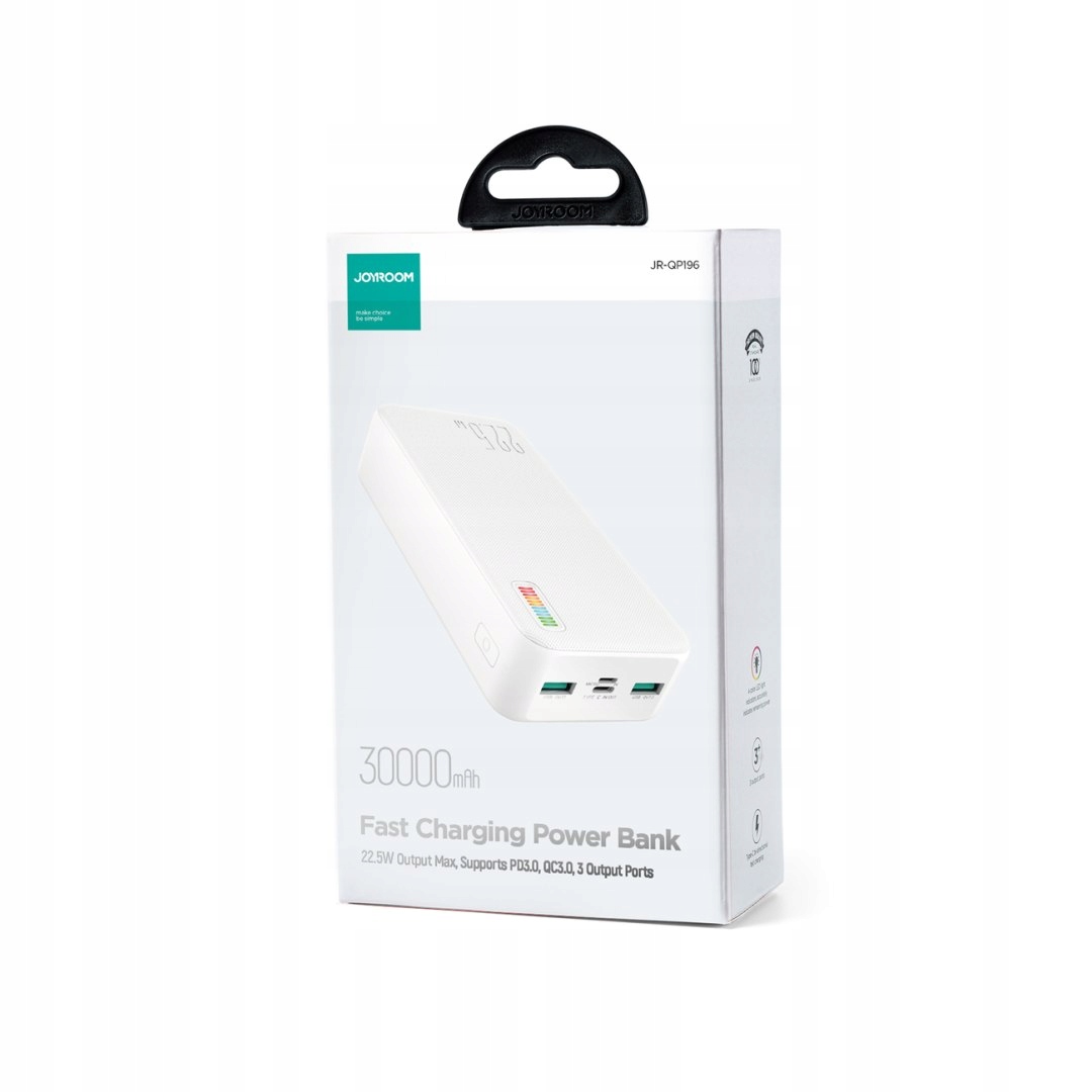 Powerbanka 30000 mAh 22,5 W bílá Joyroom Silná powerbanka Dárek 30000