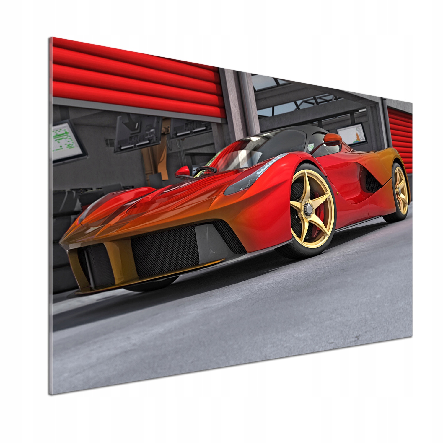 Panel dekor sklo Závodné auto 100x70 cm Lepidlo