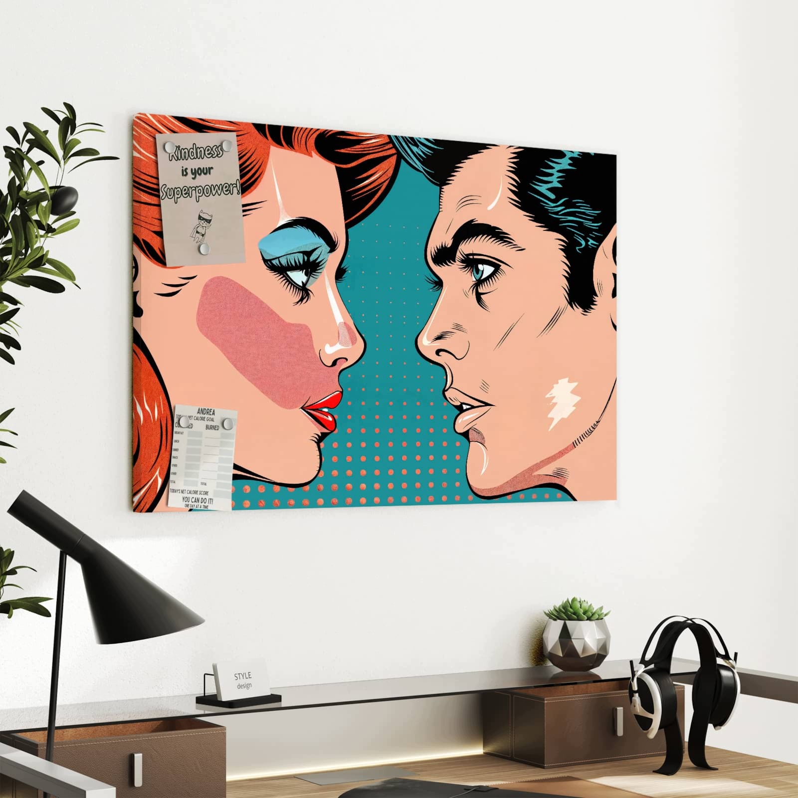 Magnetická tabule Pop Umění Pára 60 × 40 cm