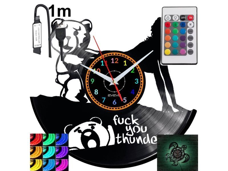 Ted Thunder Led podsvícené nástěnné hodiny Rgb na dálkové ovládání