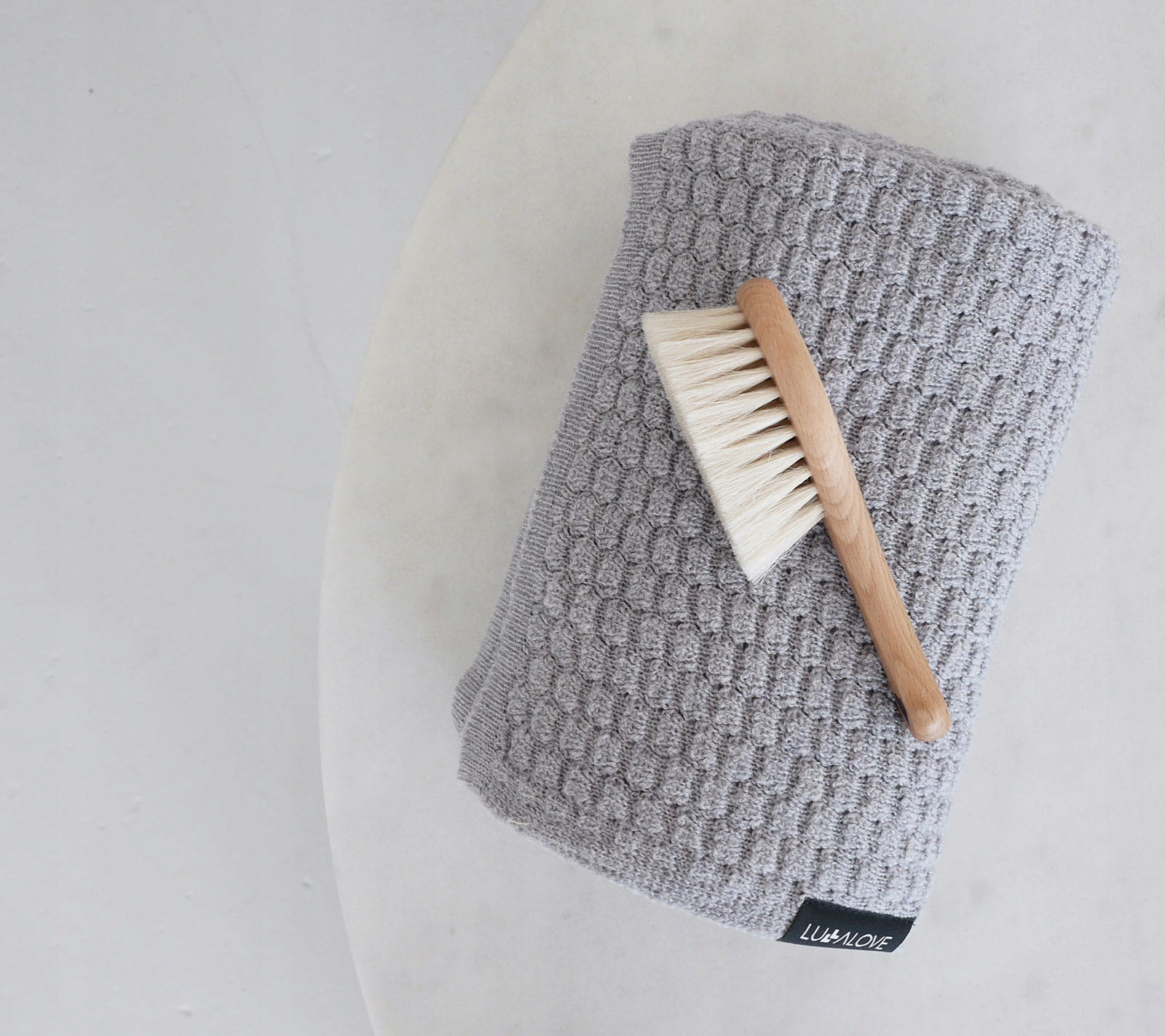 Kocyk z wełny MERINO otulacz szary LULLALOVE Marka Lullalove