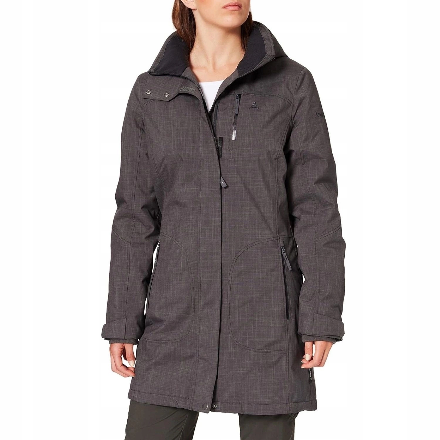 Dámská parka Schoffel s kapuce šedá, nepromokavá, větruodolná, vel. 34