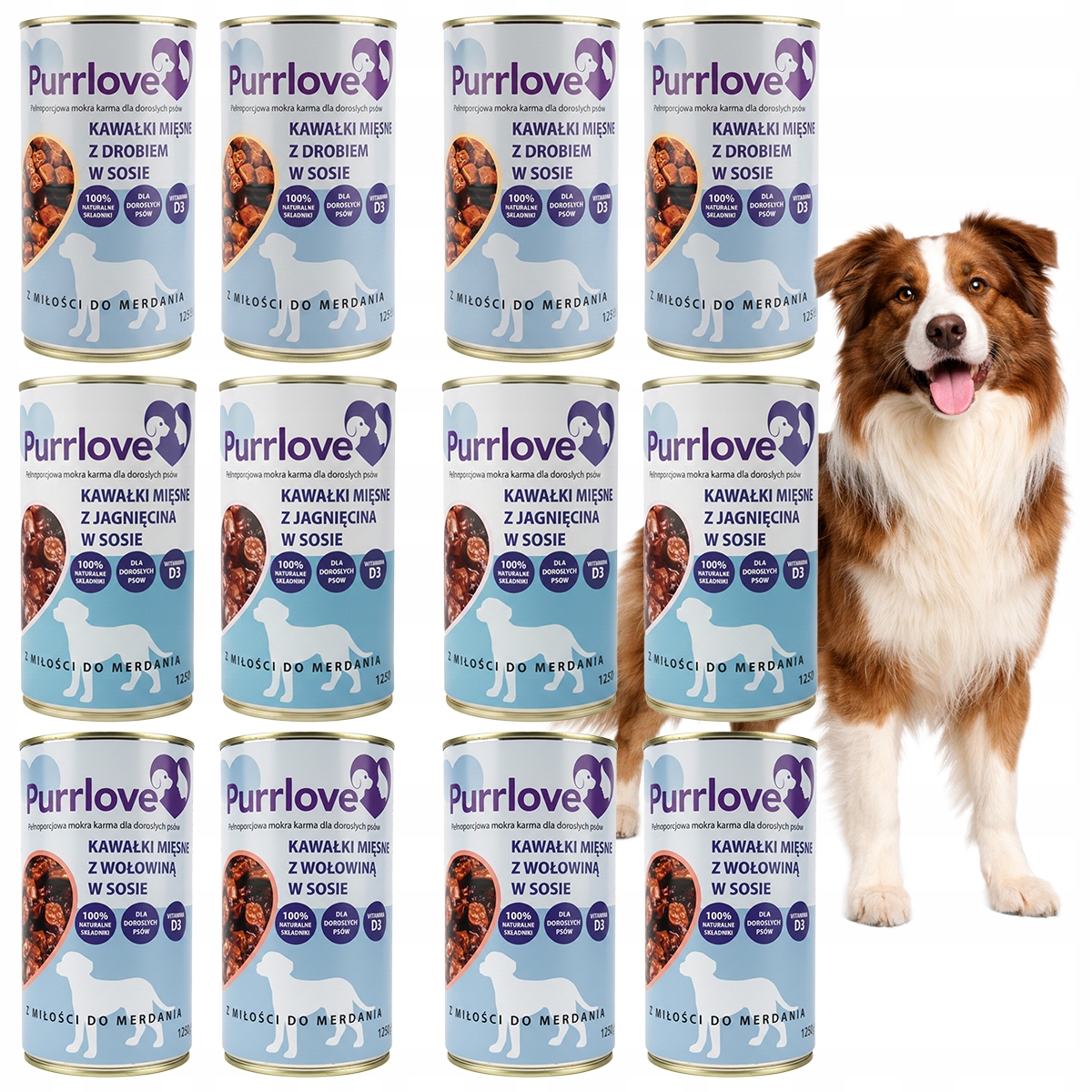 Krmivo Pro Psa Vlhké Krmivo MIX Chutí Kousky V Omáčce 12x1250g Purrlove