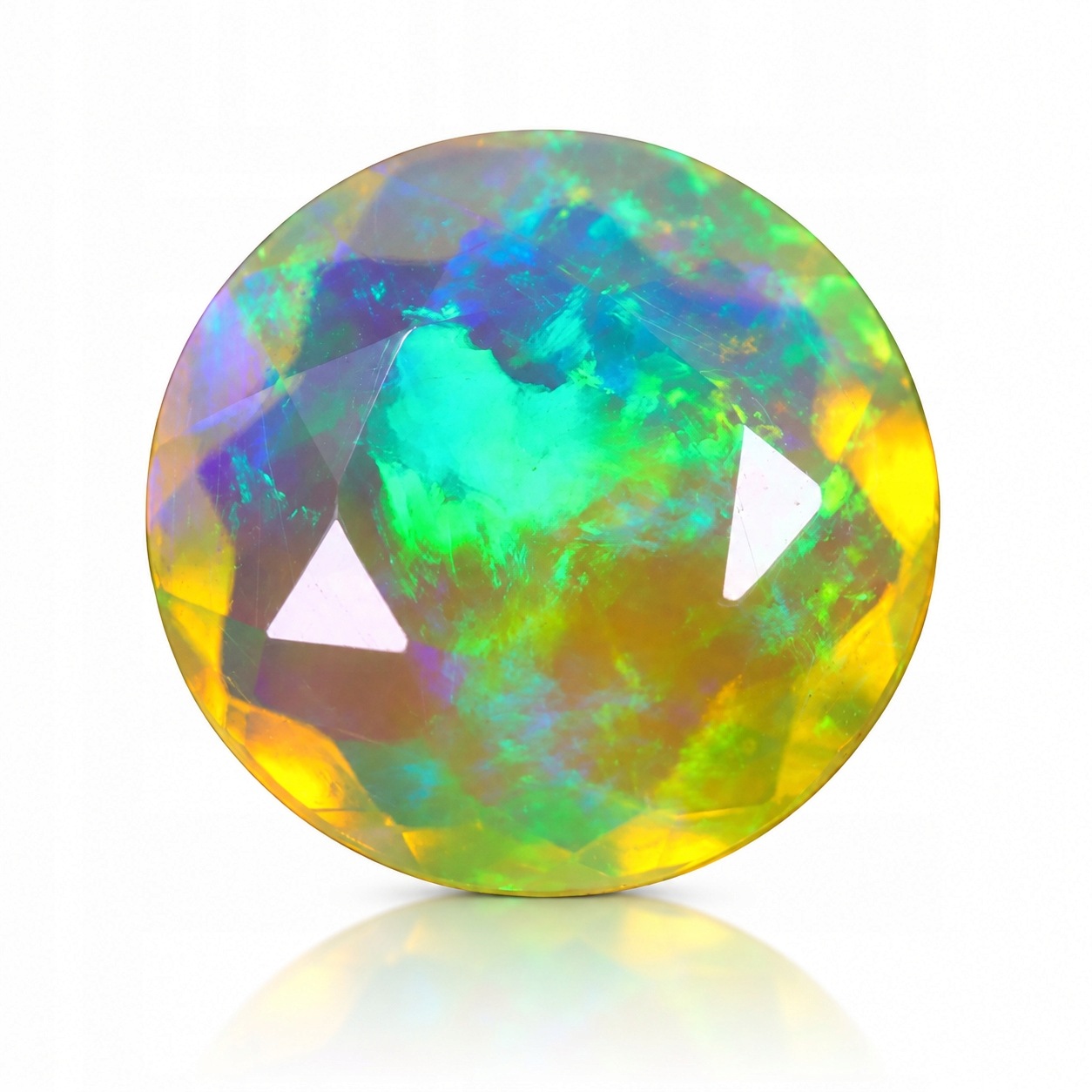 Přírodní opál 1.42 ct Kulatý Etiopie certifikát Wbd