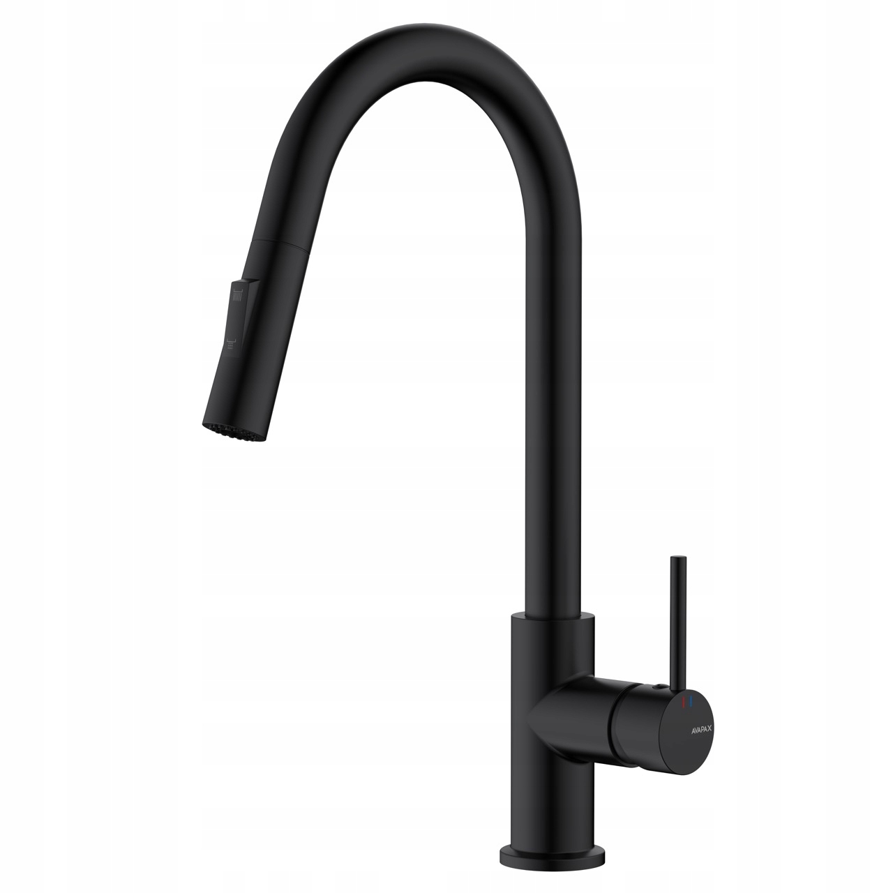 Kuchyňská baterie Dapur Avapax černá matná, vytahovací sprcha, ABDA7113W1
