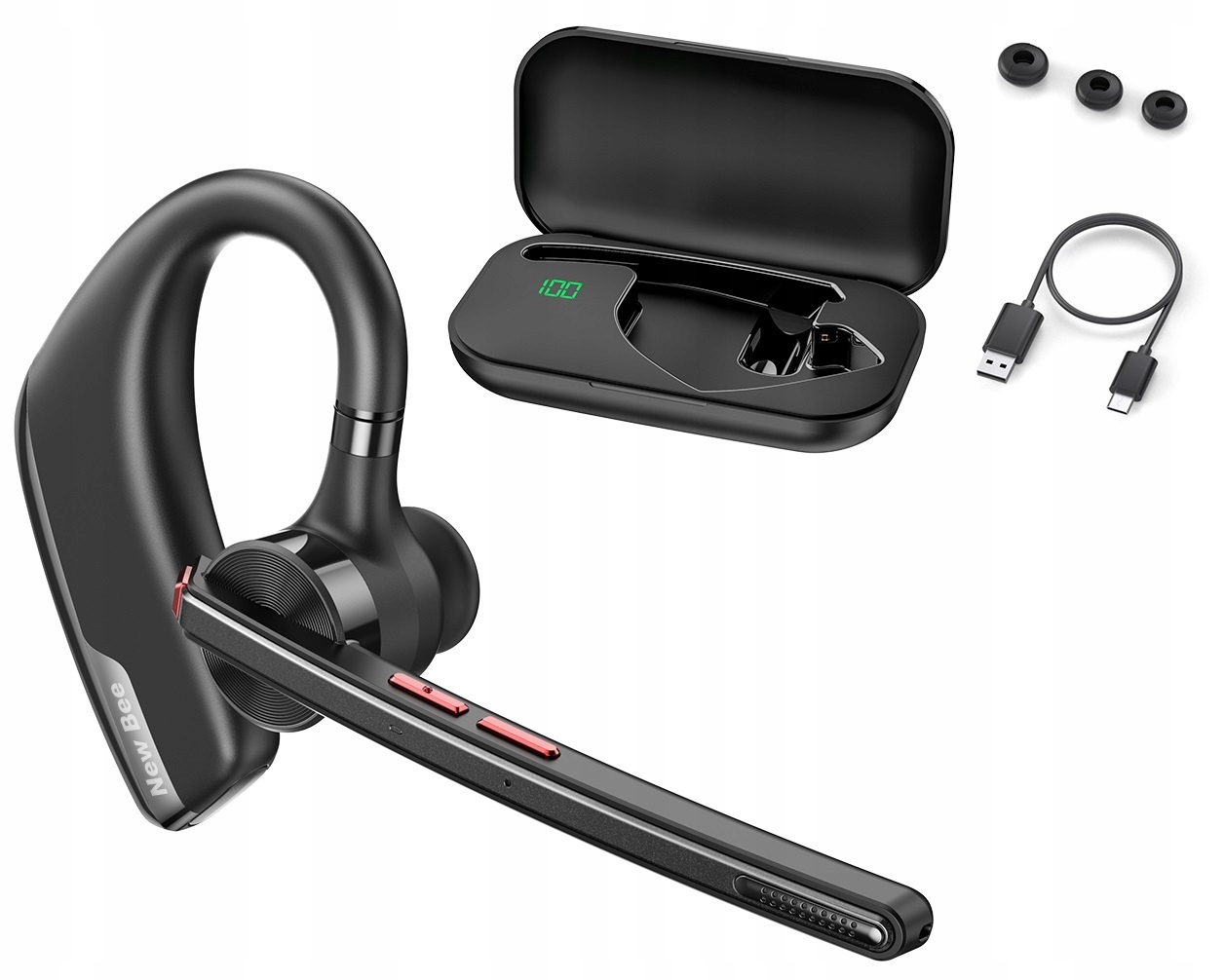 New Bee M51 Bezdrátová Pro Sluchátka Enc 12h Hovorů 180 dní Pohotovostního Režimu