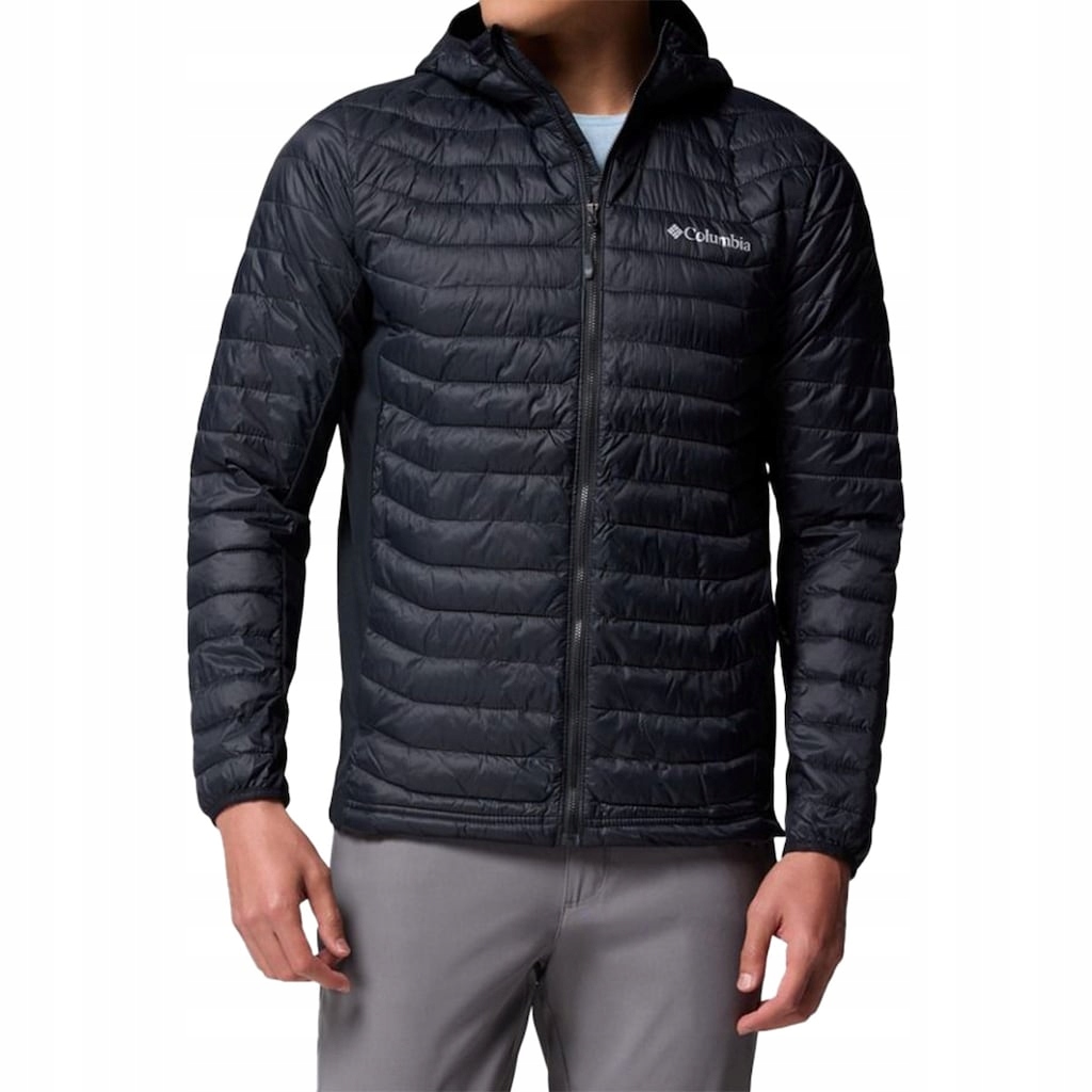 Pánská péřová bunda Columbia Powder Pass Hooded Hybrid Jacket černá S