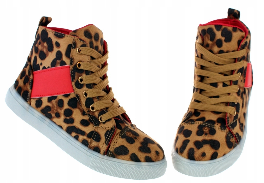 BOTKI BUTY SPORTOWE DZIECIĘCE W PANTERKĘ ZAPINANE NA ZAMEK 6367 roz. 33 Dodatkowe informacje Sztywny zapiętek