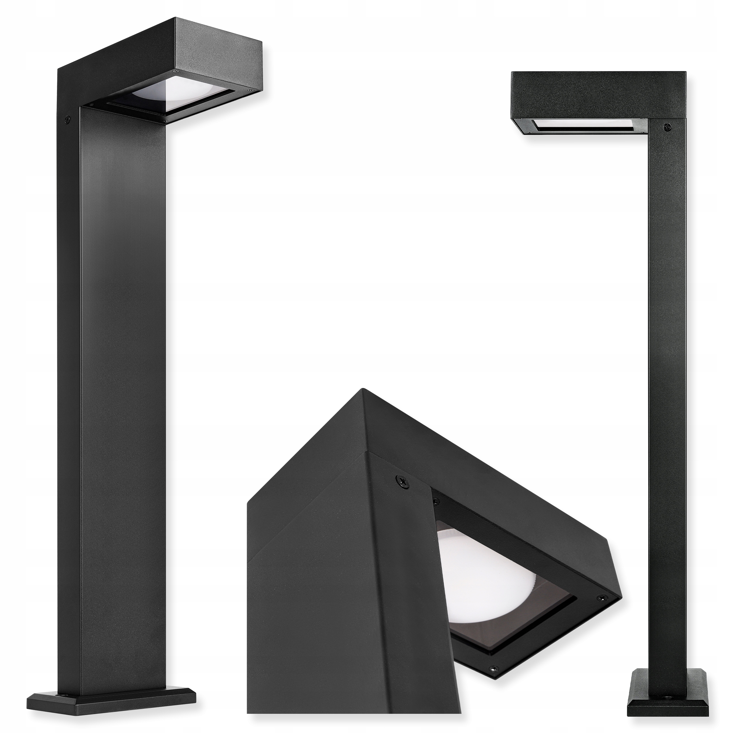 Lampa Led Ogrodowa stojąca słupek 60cm zewnętrzna GX53 IP44 Led czarna