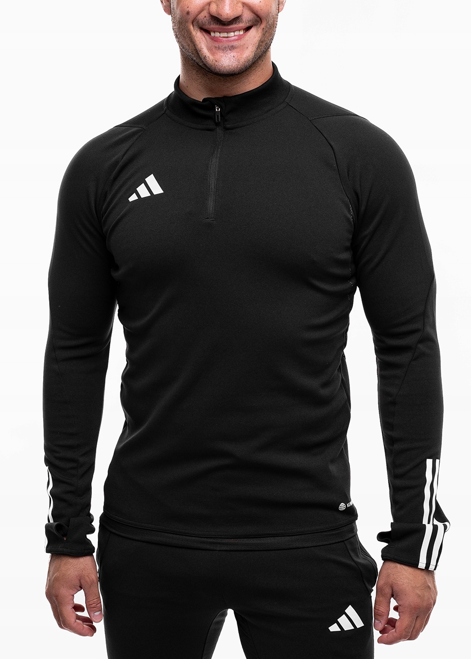 Pánská Mikina adidas Tiro 23 Zip 1/4 Fotbalový stojáček Trénink Černá S