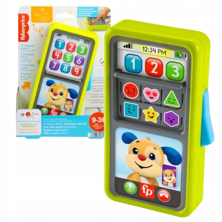 ZABAWKA SMARTFONIK 2W1 FISHER-PRICE PRZESUWAJ I UCZ SIĘ JEZYK NIEMIECKI