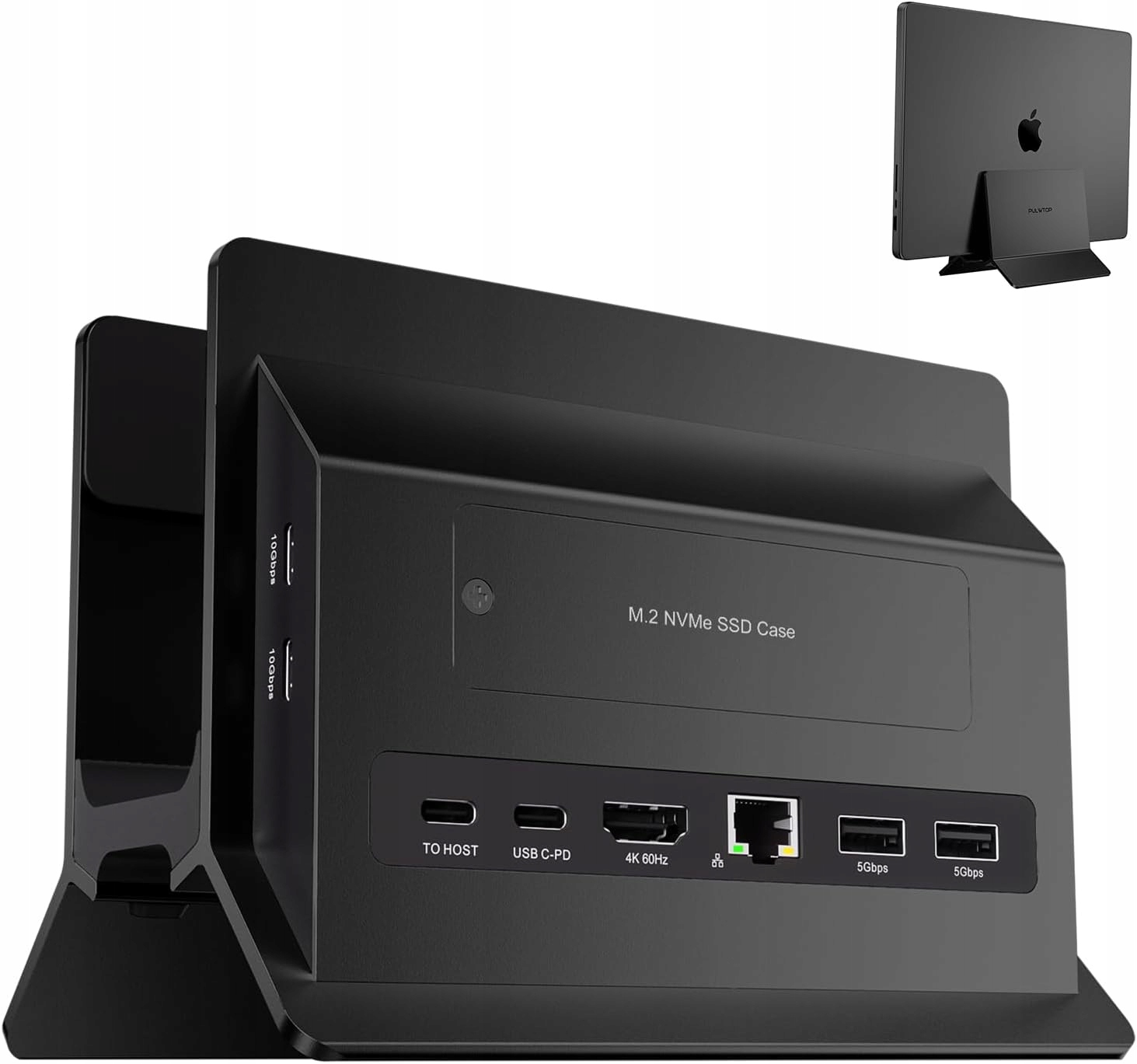 Stacja dokująca Usb C Pulwtop BD216A Black z obudową na Ssd M.2 NVMe