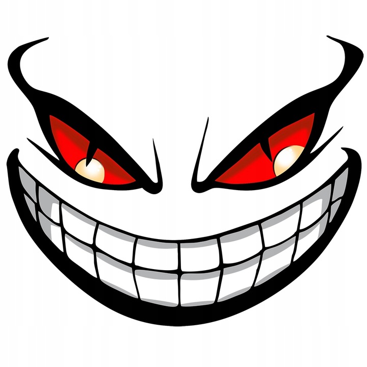 Naklejka Devil Uśmiech Devil Smile Demon Zęby Oczy Tuning Na Auto 20 x 16