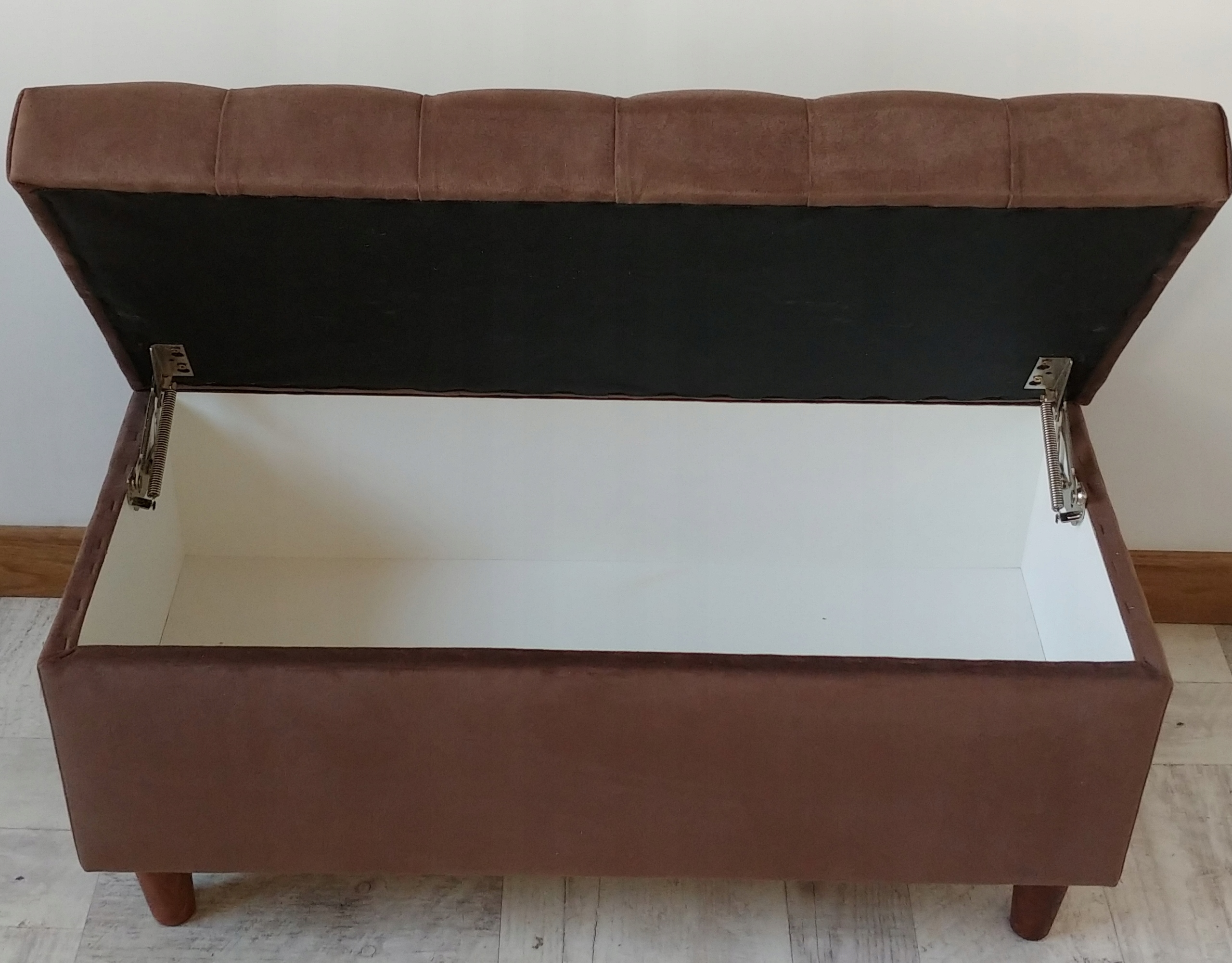 9 SKRZYNIA PIKOWANA Z POJEMNIKIEM - ŁAWKA- 80 cm Kolor obicia odcienie szarości