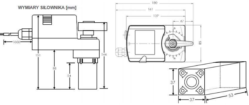 Nenutec NEBA 24-10S1 siłownik 3D on/off 24V styk Marka Nenutec