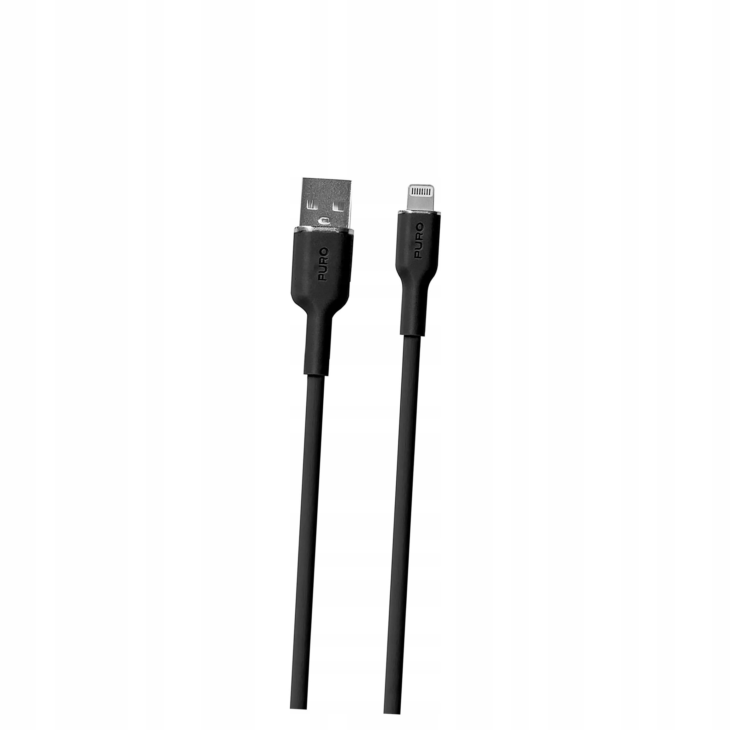 Kabel Puro Soft Usb-a Lightning 1,5m silikonowy czarny