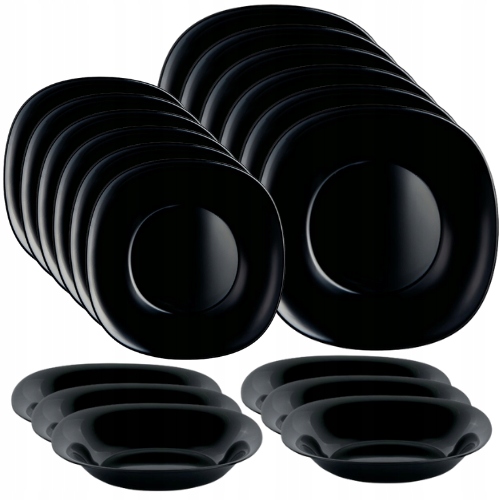 

Serwis obiadowy Kwadratowy czarny Połysk 6 os 18el