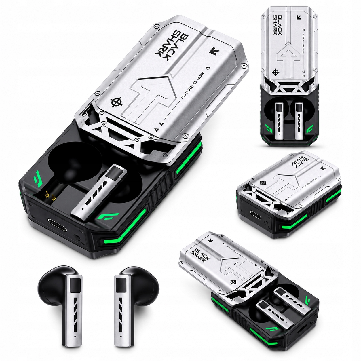 Słuchawki bezprzewodowe bluetooth dokanałowe Wodoodporny szary Tws BT5.3