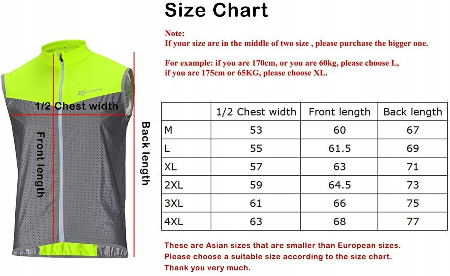 ROCKBROS Kamizelka Rowerowa Kamizelka Odblaskowa Oddychająca Kolarska 4XL EAN (GTIN) 736639508166