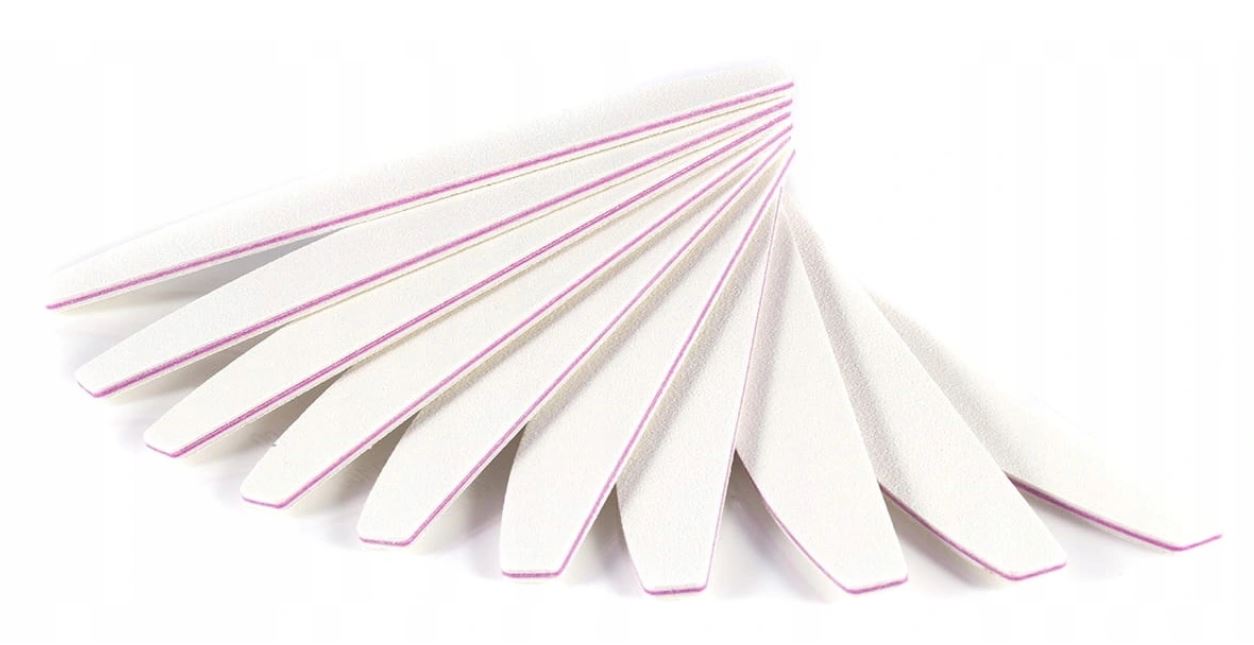 10x PILNIK do paznokci ŁÓDKA ZEBRA 180/240 Materiał papierowy