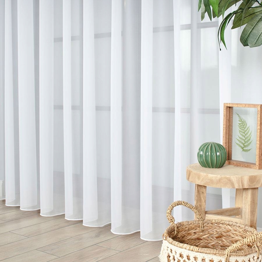 

Firanka gotowa z woalu na taśmie, biała 500x250 cm