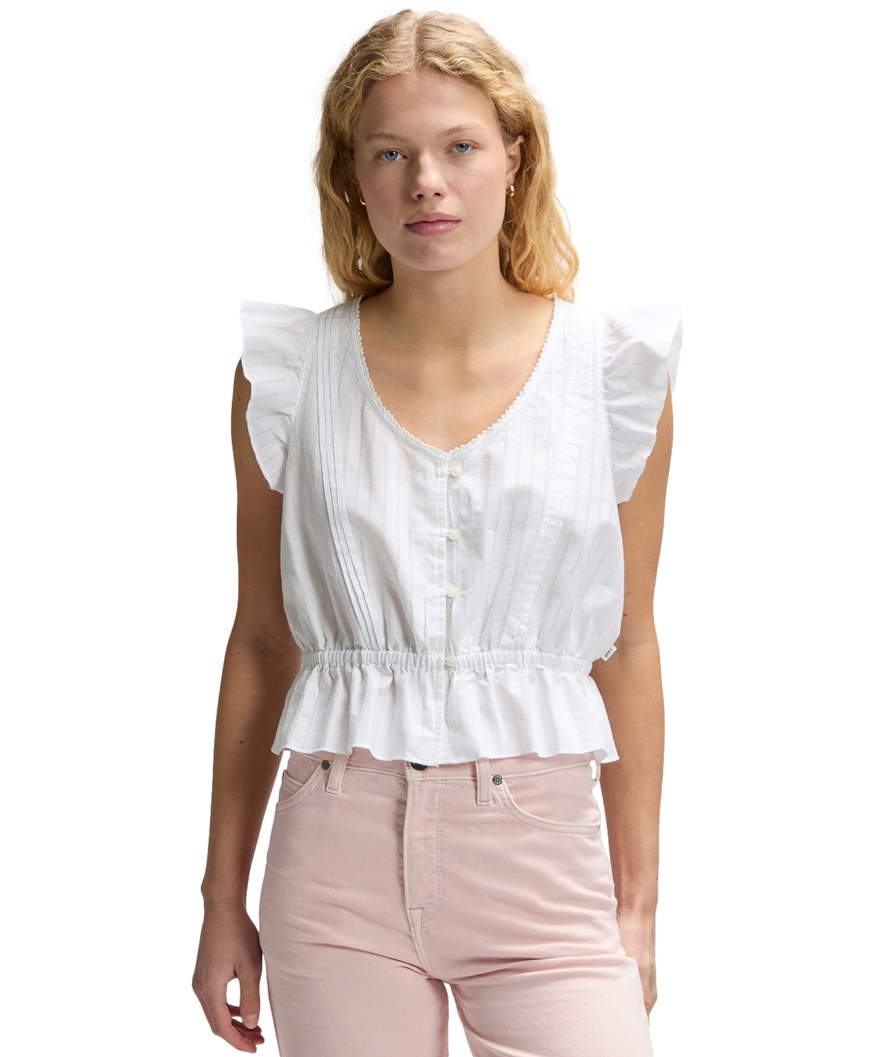 Košile Lee Ruffle Sleeve Shirt 112376975 Bright White M