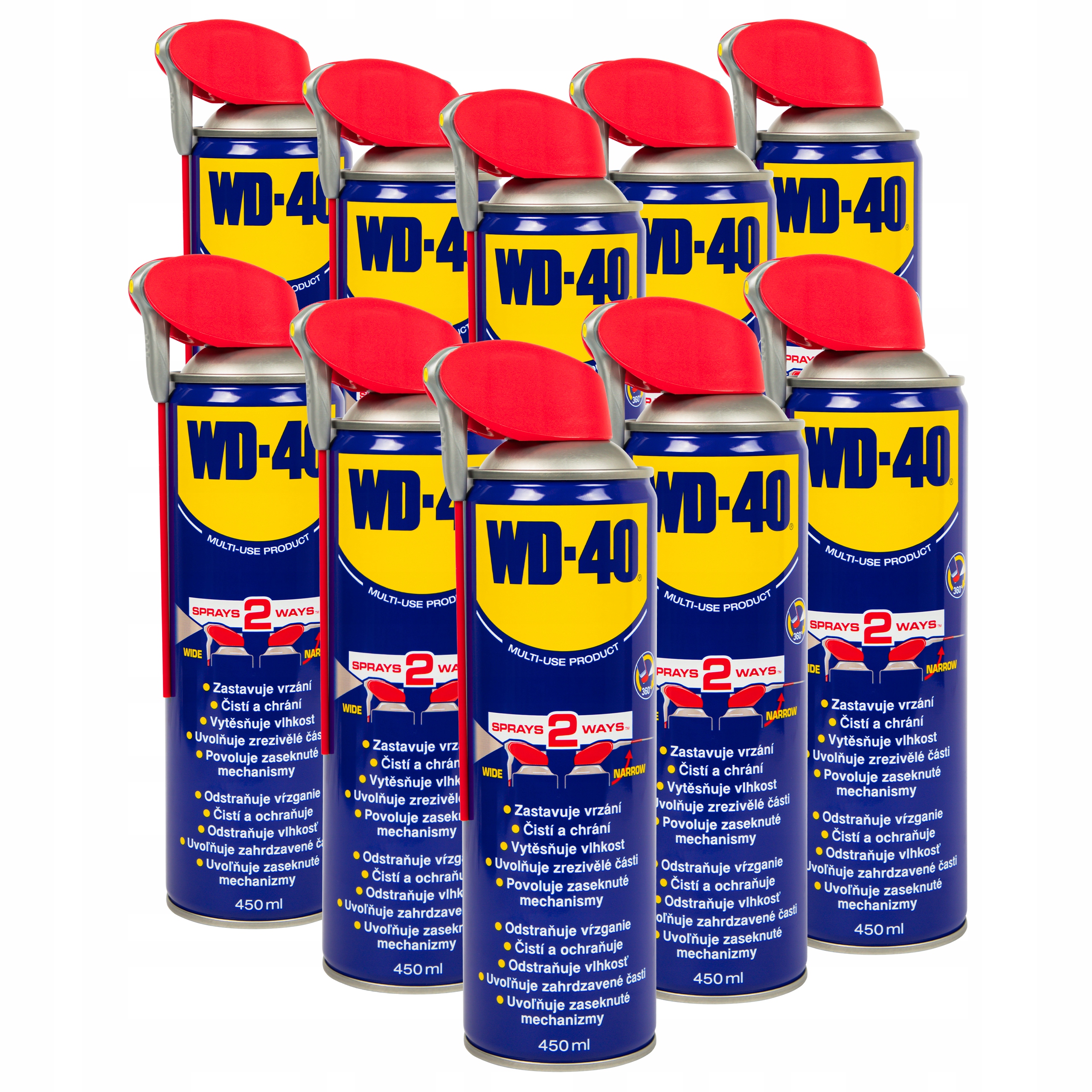 10X Wd 40 Smar Odhrdzavovač Aplikátor 450 ml Spray Set