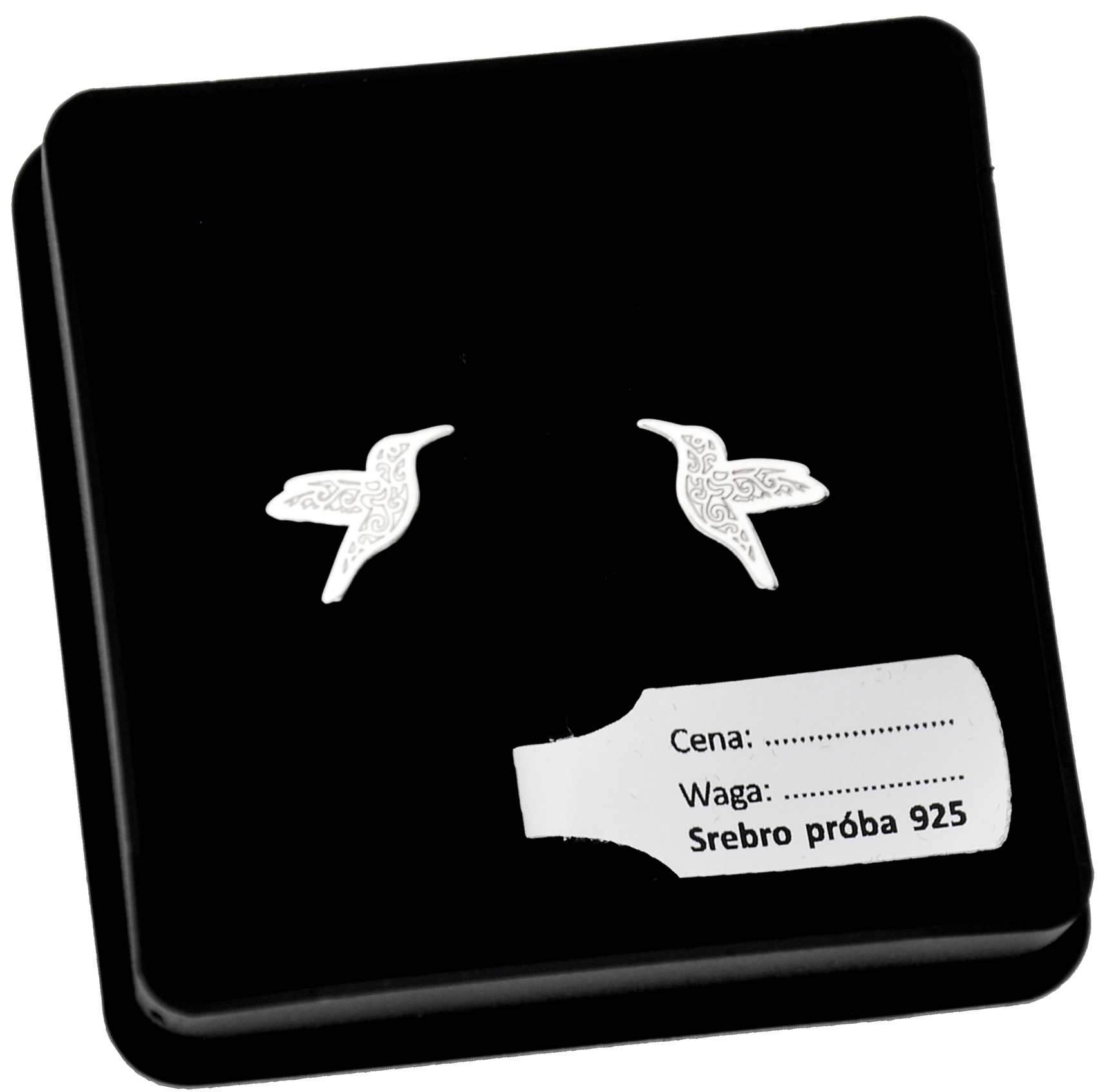 

Srebrne Kolczyki Kolibry Sztyft Srebro 925