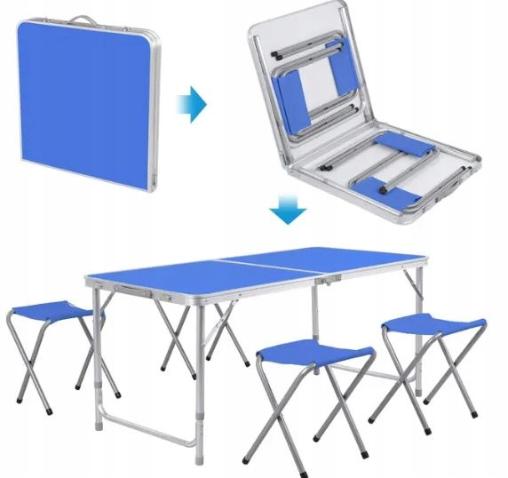 Homfa Składany Stół Kempingowy ogrodowy z kompletem 4 krzeseł Kod producenta Homfa 1S-4K