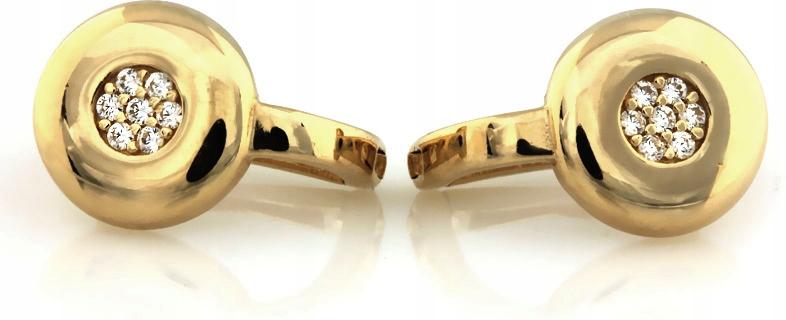 Zlaté náušnice 585 kulaté s zirkony anglický bigel 14K pro každodenní použití