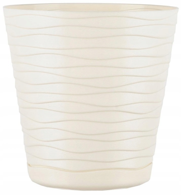 Doniczka z podstawką TEDI śr 19 cm CZARNA CZARNY Kształt inny