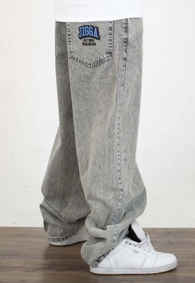 Kalhoty Jigga Wear New Outline Baggy Jeans šedé