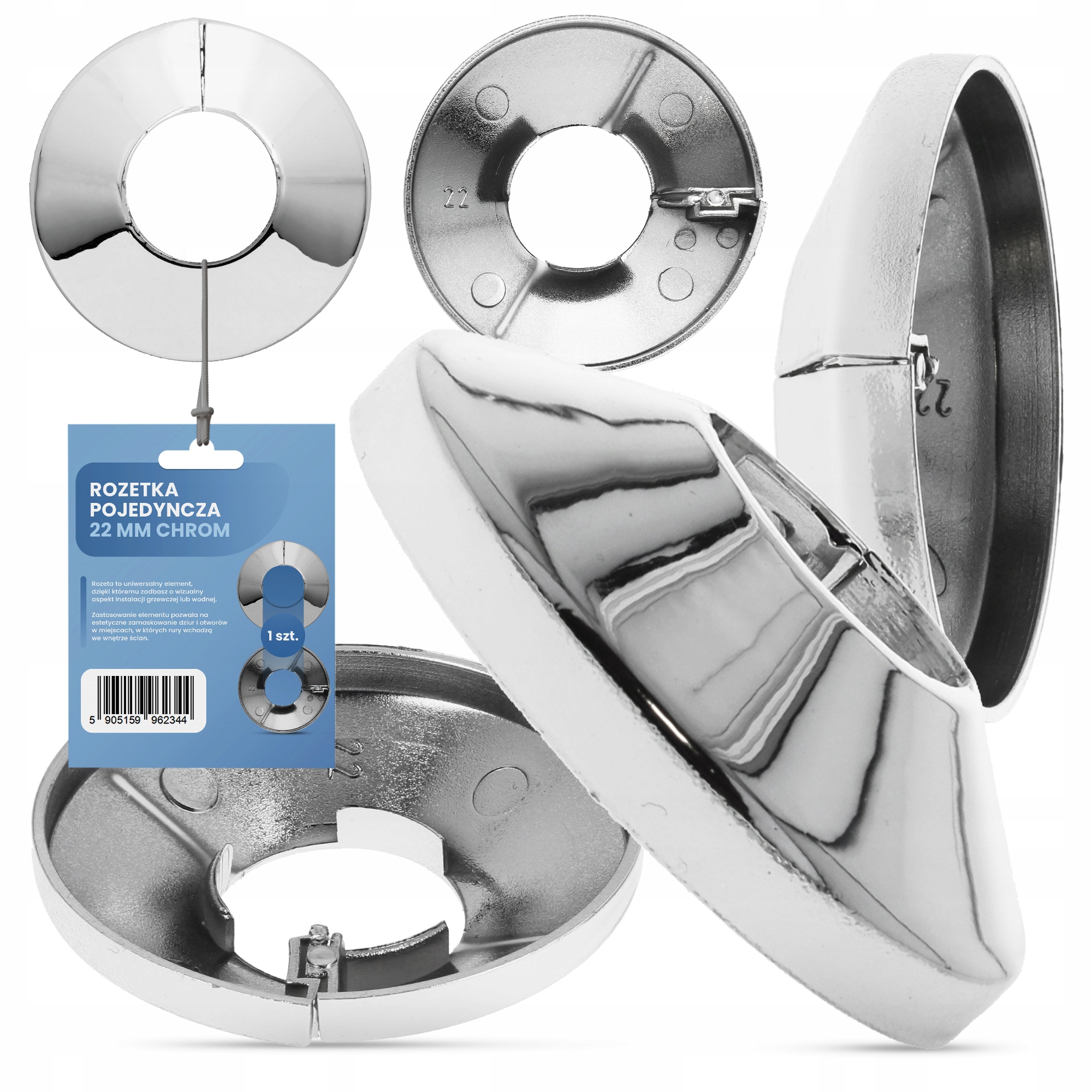 

Rozetka maskująca pojedyncza rur 22 mm chrom