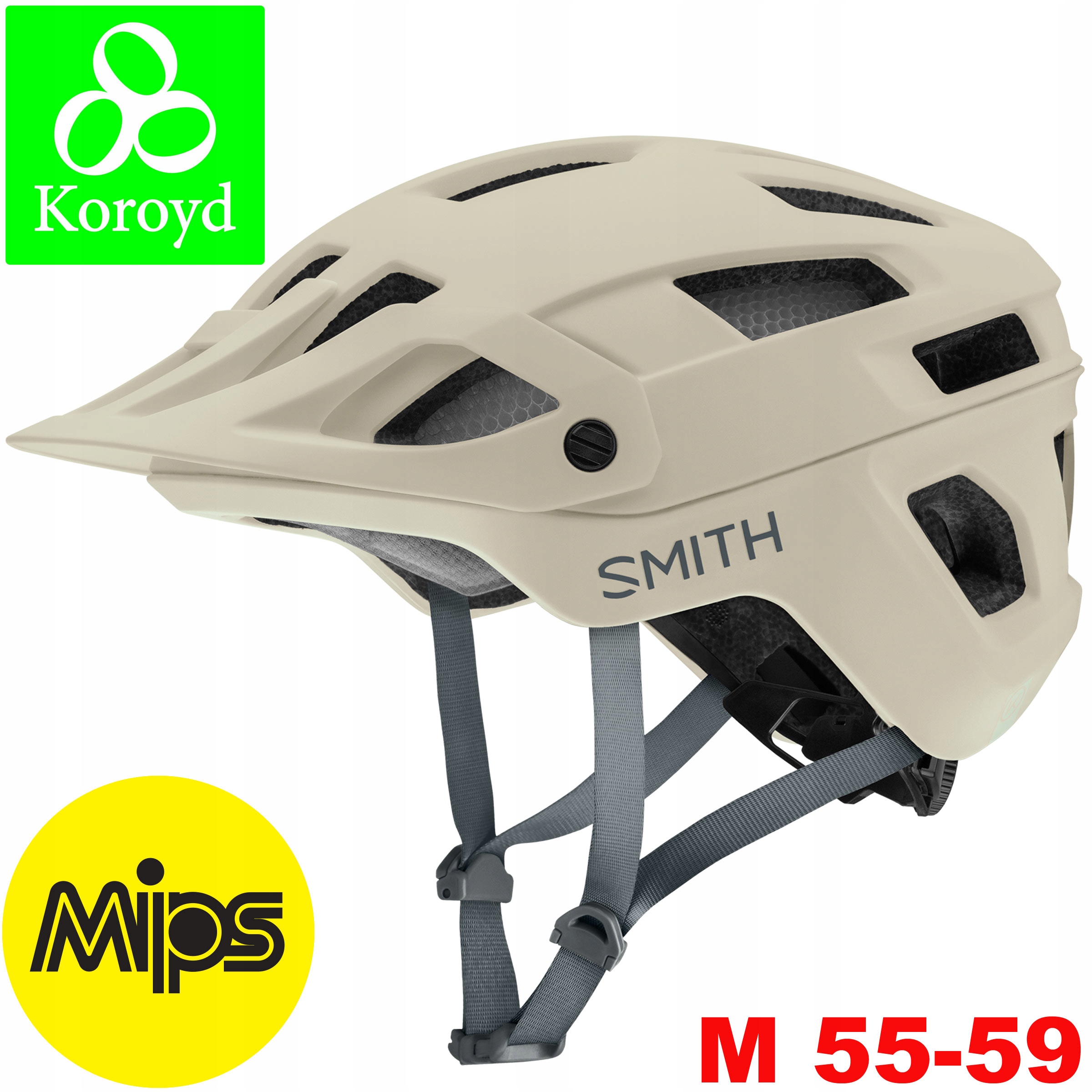 Smith Kask rowerowy Engage 2 Mips Mtb Koroyd mat chalk Beżowy M 55-59