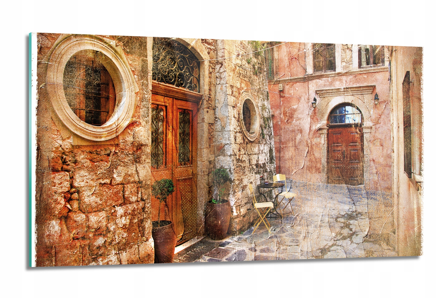 dekor Řecko cestování ulice s fotografií 120x60 lacobel