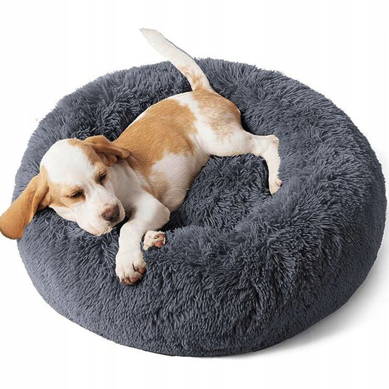 Levně Pelíšek Pro Psa Kočku Měkké 60X60X20 CM XL Plyšové Protiskluzové, Šedé