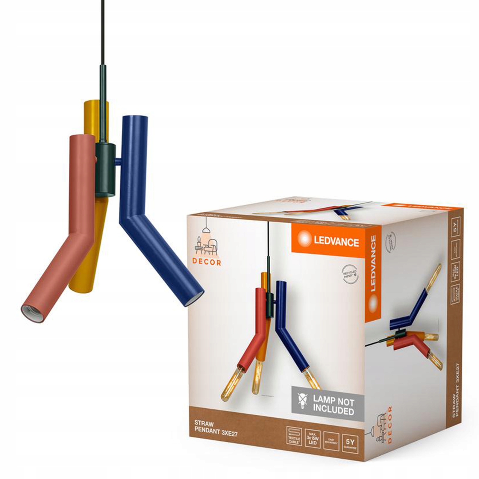 Závěsné Stropní Svítidlo Dekorativní E27 Vícebarevná Decor Ledvance