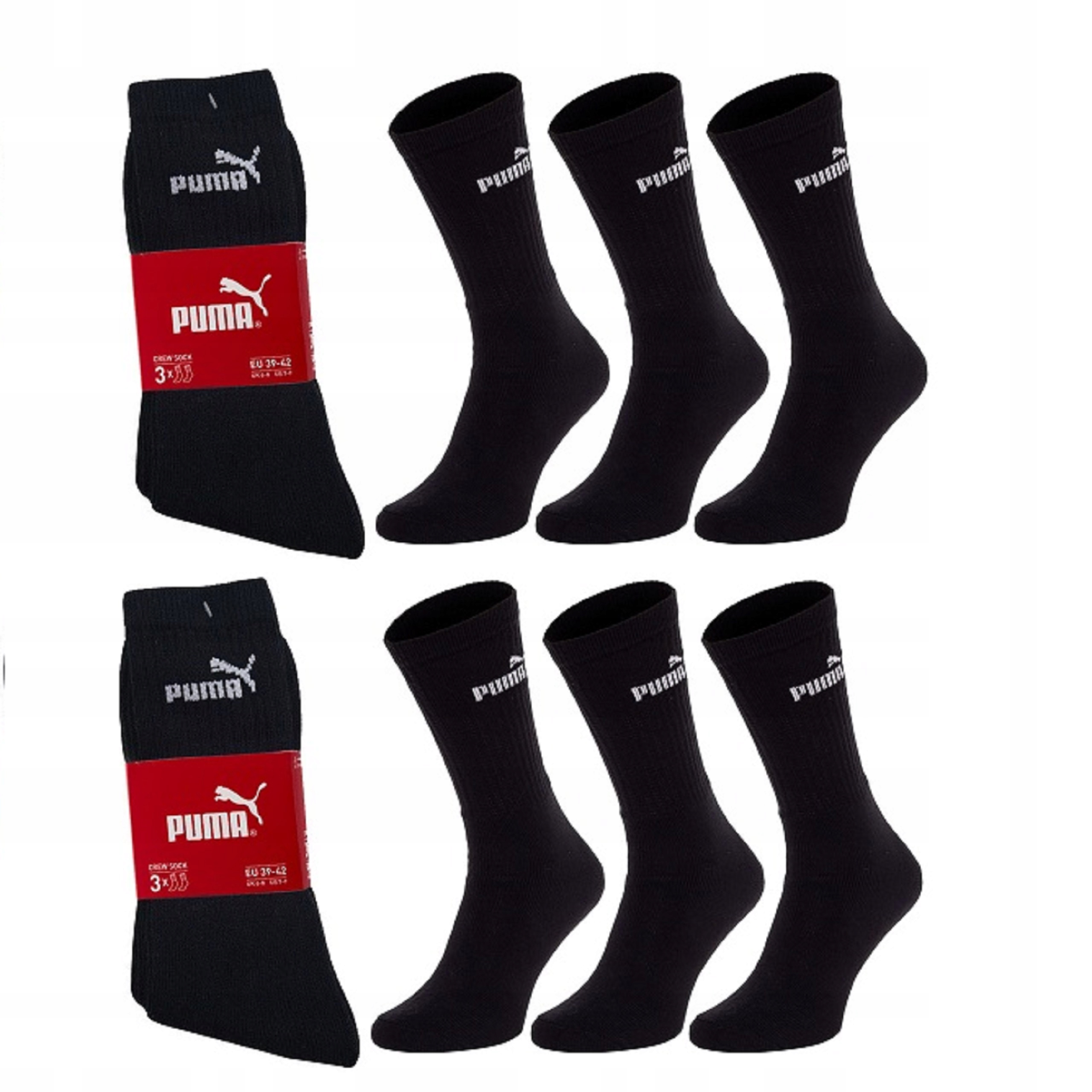 

Skarpety Puma sportowe długie black 6pack r. 43-46