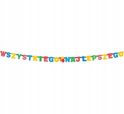 GIRLANDA URODZINOWA BANER WSZYSTKIEGO NAJLEPSZEGO DŁUGOŚĆ 230 CM