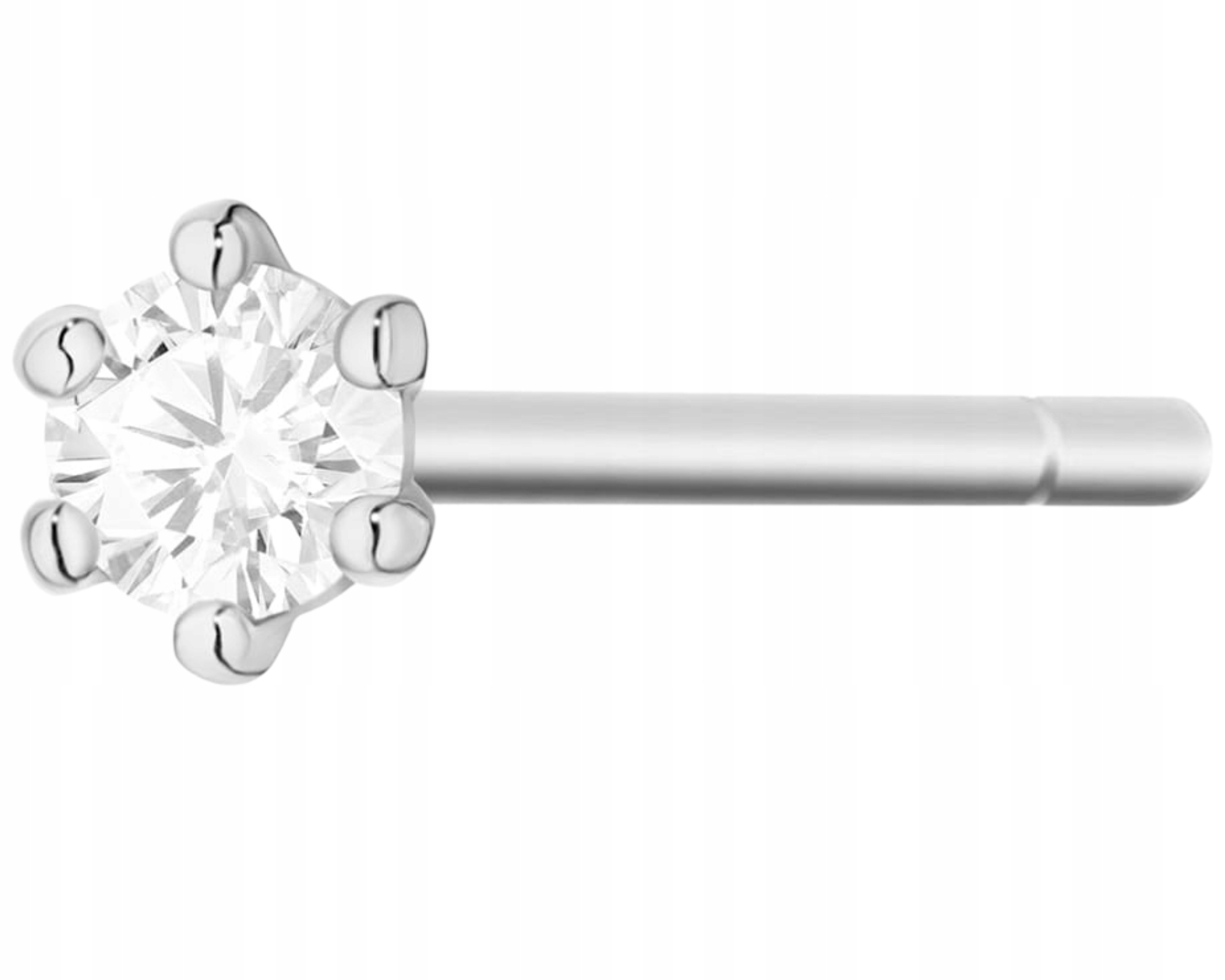 Bílé Zlato Náušnice S Diamantem Na Tyči Zlato 585 Dárek Gravírování