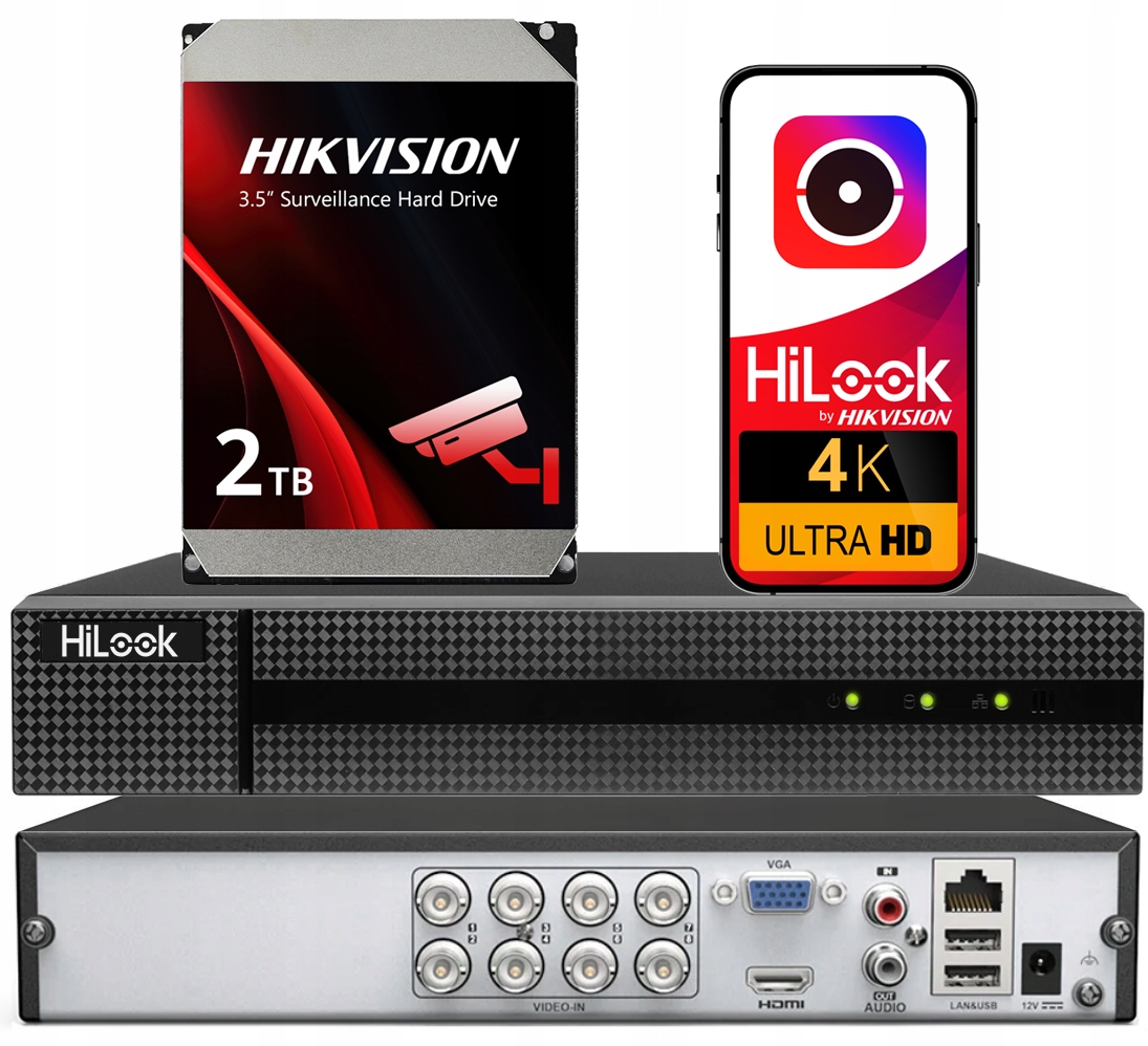 Xvr rekordér HiLook Hikvision pro Ahd kamery DVR-208U-M1 s 2TB diskem